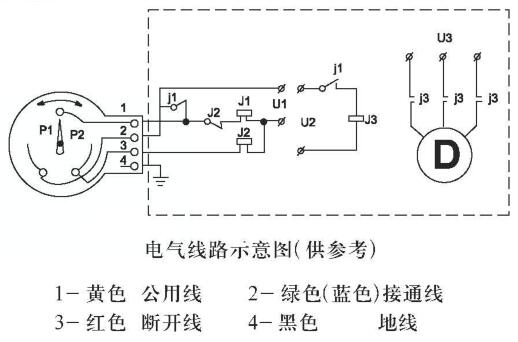 電接點(diǎn)壓力表接線示意圖